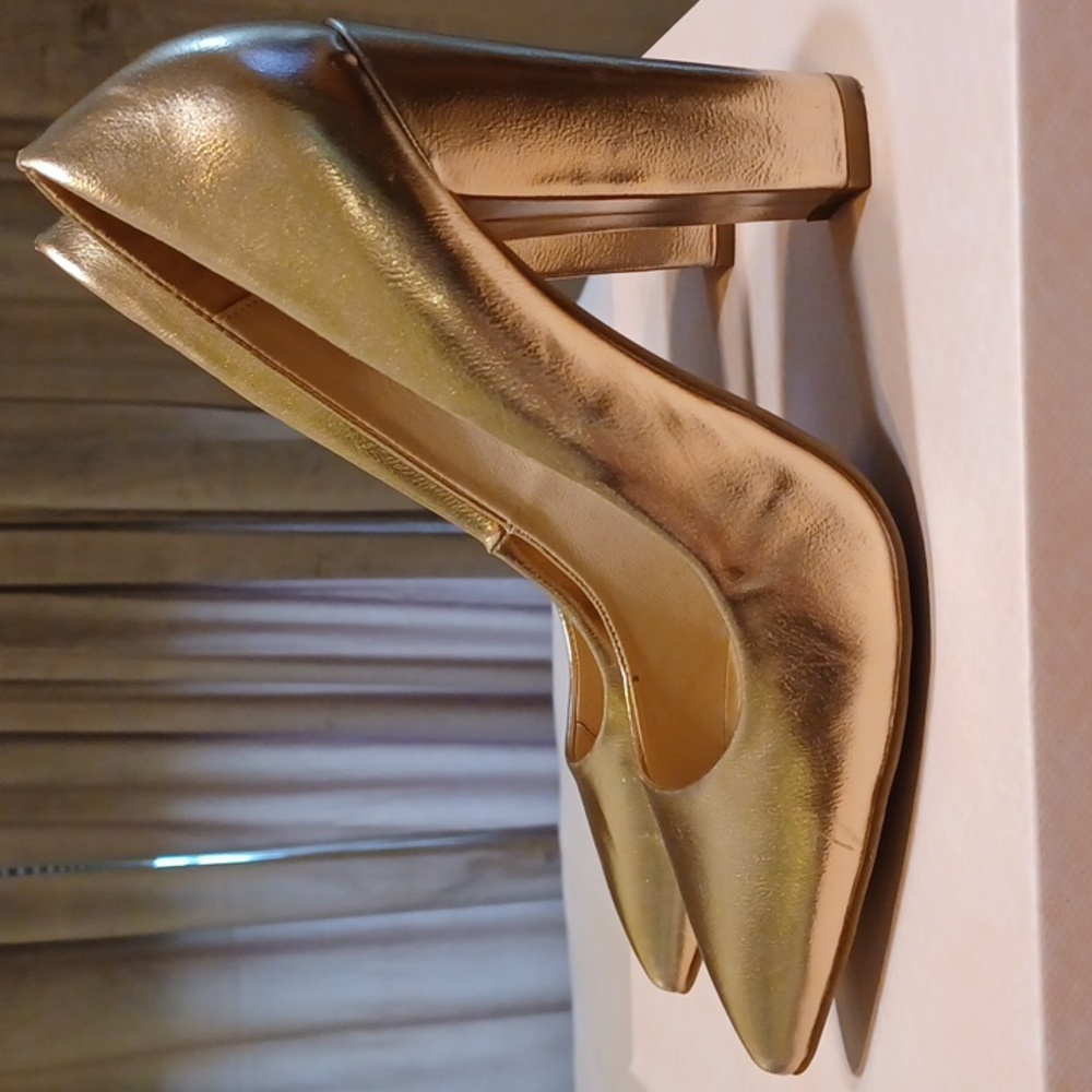 Gold High Heel Pumps - Women